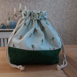 Handmade project bag made with Liberty fabrics - Ice Dancing (READY TO SHIP)