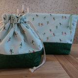 Handmade project bag made with Liberty fabrics - Ice Dancing (READY TO SHIP)