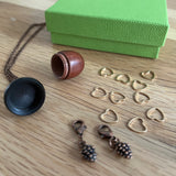 Acorn knitters necklace and stitch markers set