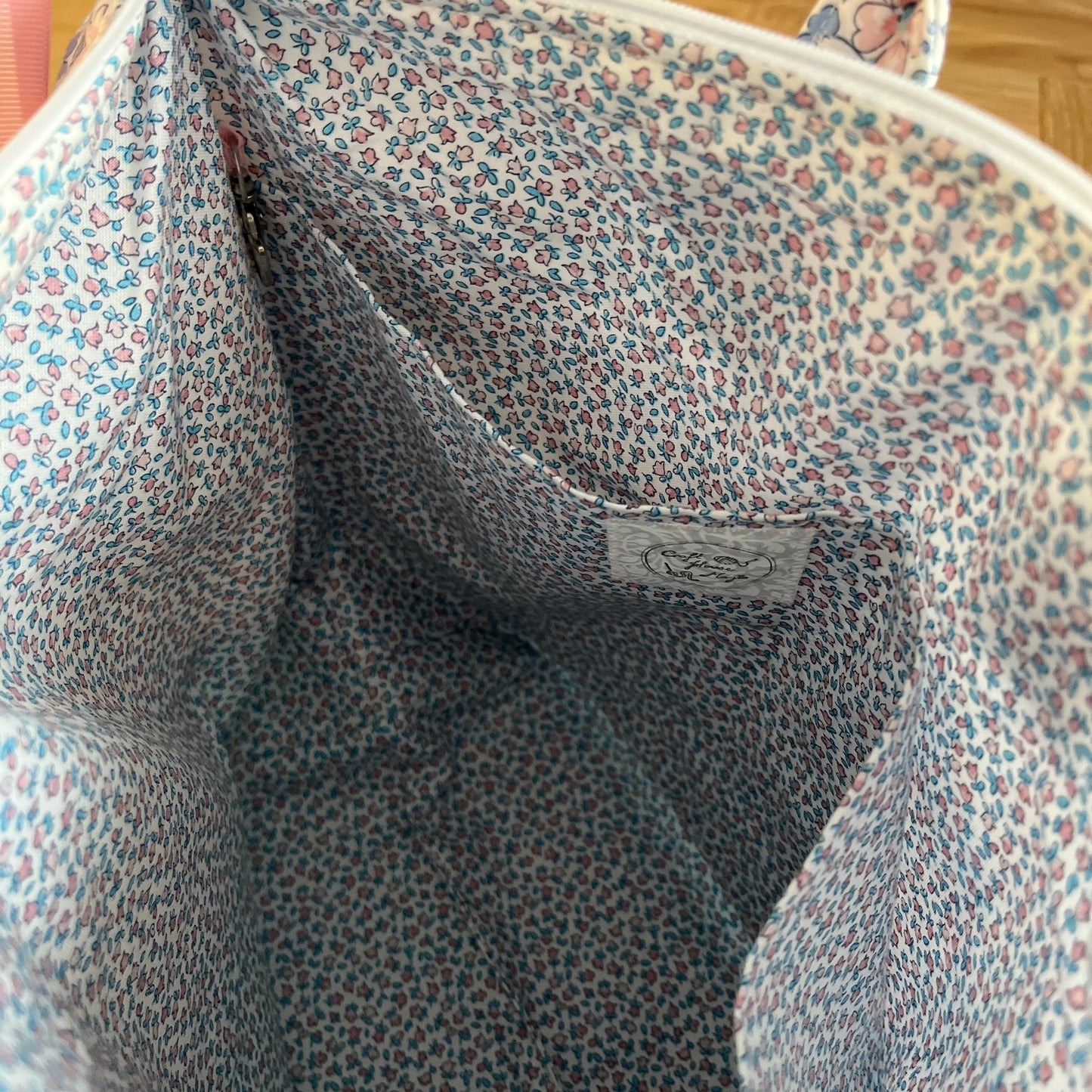 Handmade project bag made with Liberty fabrics - Floral Joy (READY TO SHIP)