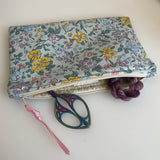 Large notions pouch handmade with Liberty fabric - Spring Petals