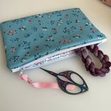 Large notions pouch handmade with Liberty fabric - Posy Sprig