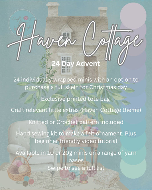 24 day Yarn Advent Calendar Haven Cottage - PRE-ORDER