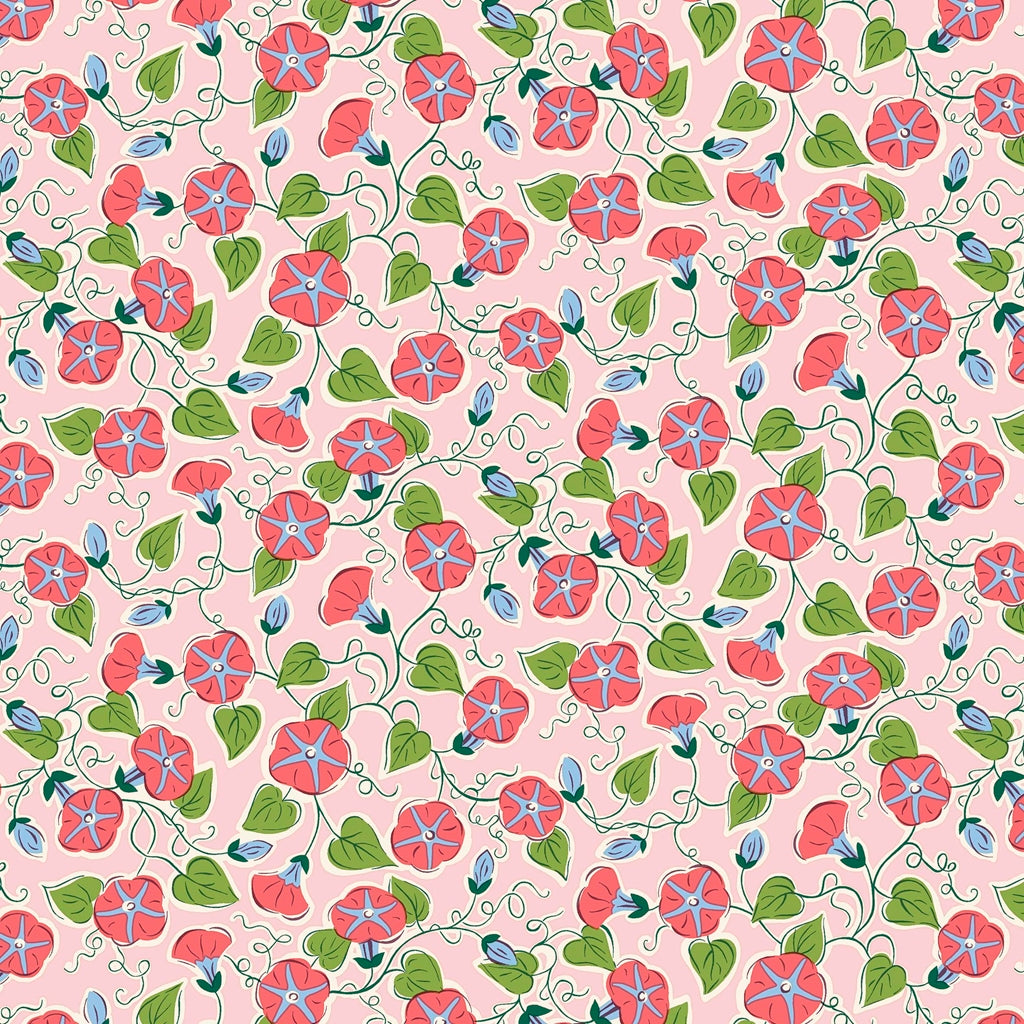 Paradise Vine in Pink, Postcard from Paradise collection Liberty Quilting Cotton Fabric