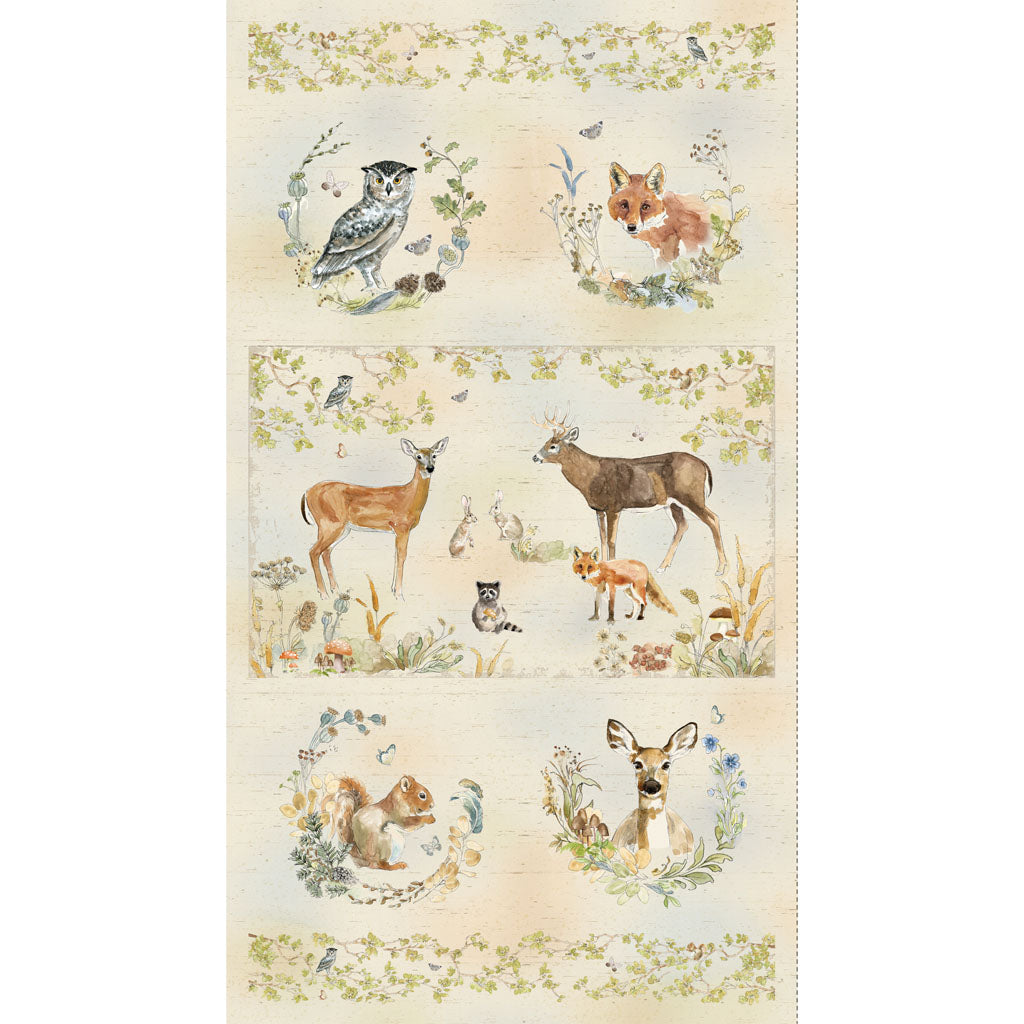 Wildwood panel Clothworks Quilting Cotton Fabric