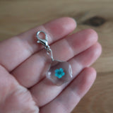 Turquoise Blue dried Flower in resin progress keeper