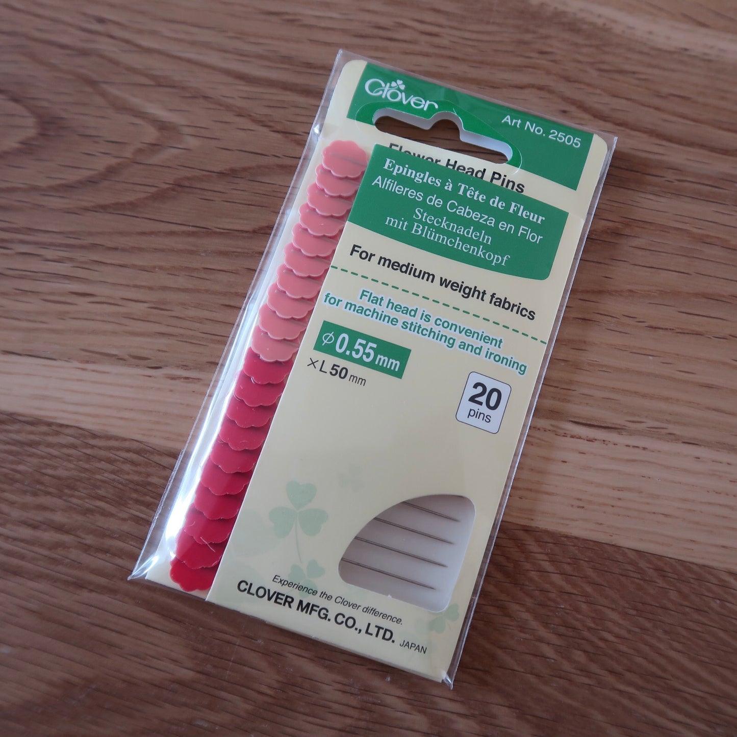 Clover flower headed pins (0.55mm)