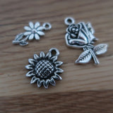 Flower stitch markers or progress keepers (set of 3)