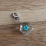 Turquoise Blue dried Flower in resin progress keeper