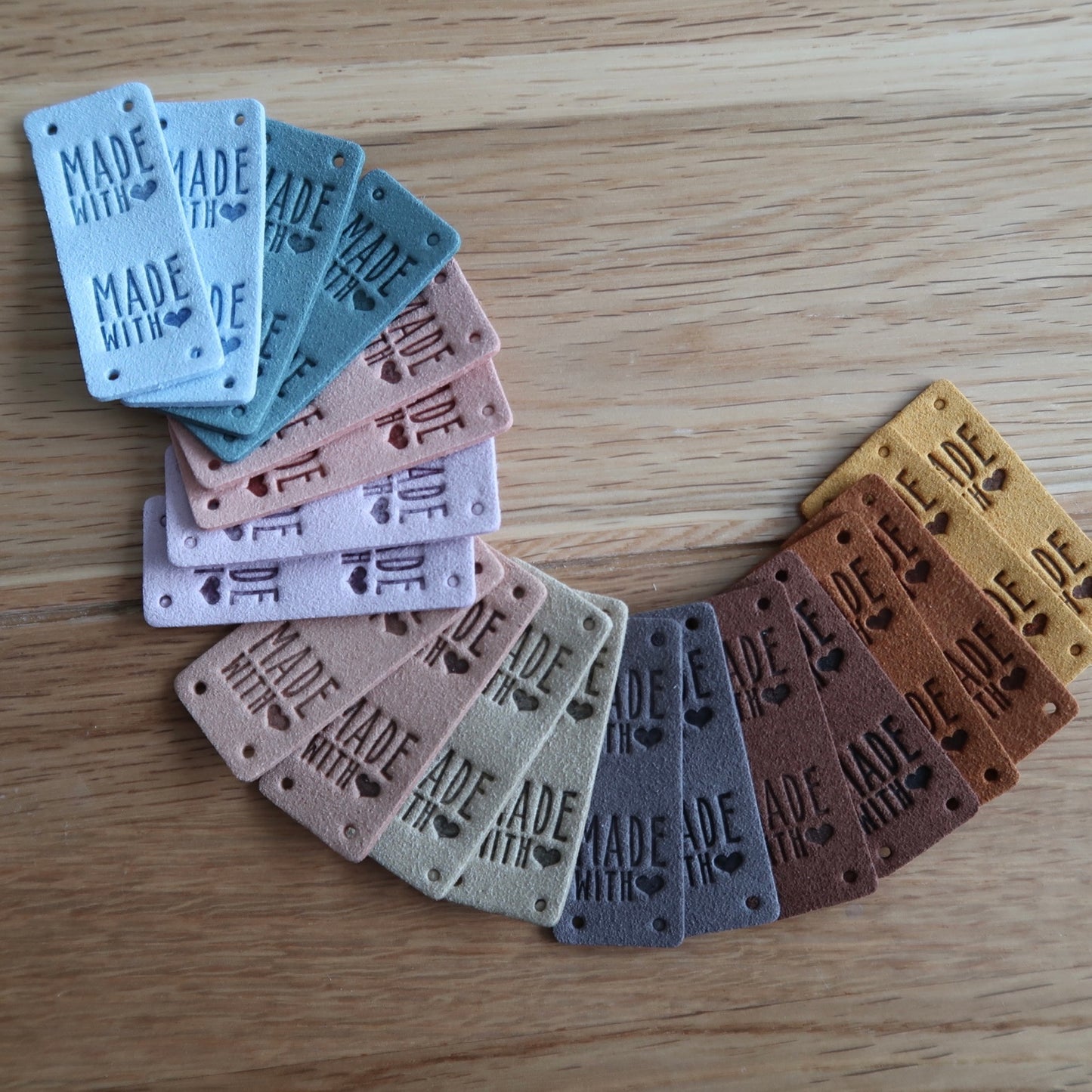 Made with Heart Faux Leather Tags (set of 20) Large