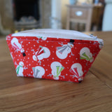 Snowman print notions pouch