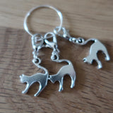 Cat stitch markers or progress keepers (set of 3)