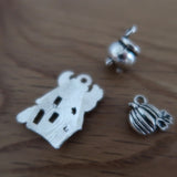 Halloween themed stitch marker or progress keepers (set of 3) Haunted house / Cauldron / Pumpkin