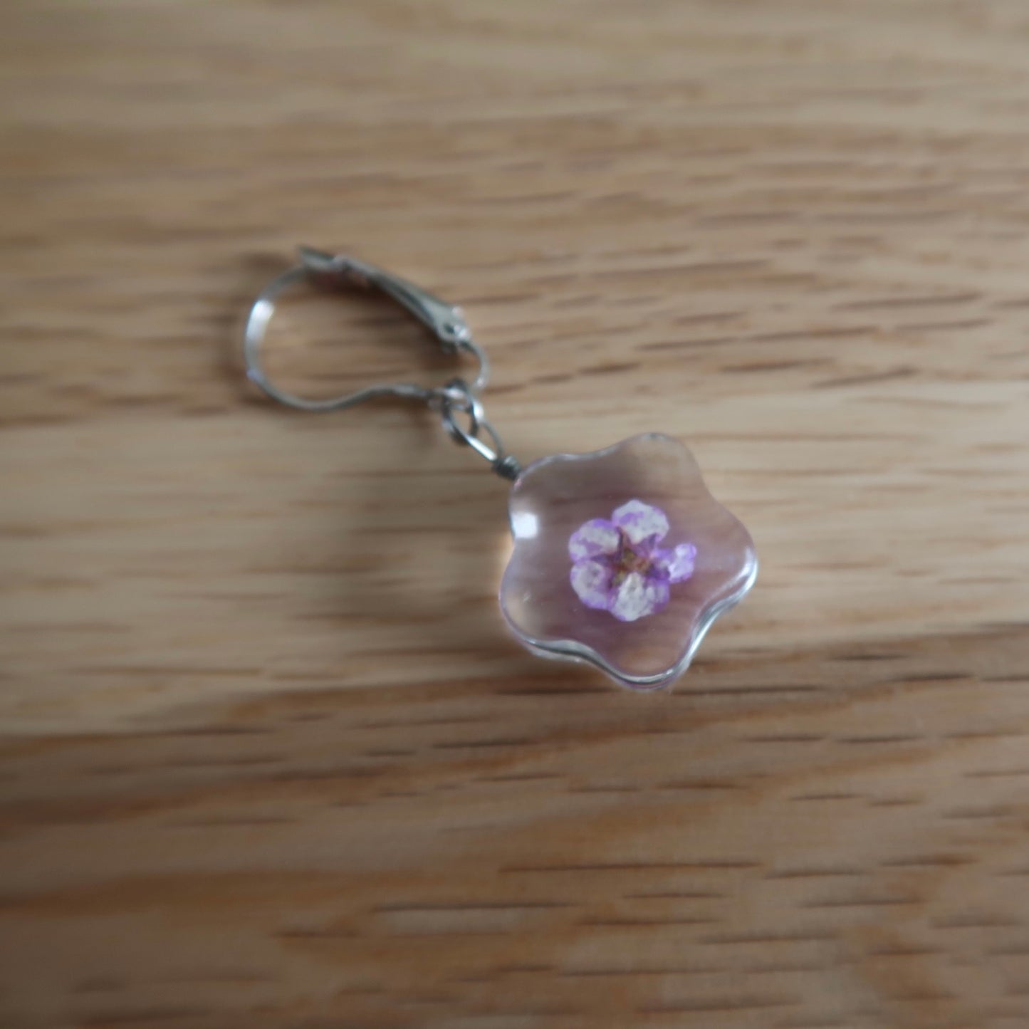 Purple dried Flower in resin progress keeper
