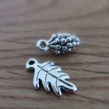 Pine cone and leaf stitch markers or progress keepers (set of 2)