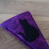 Moonstruck Cat (free motion stitched) Scissor Case