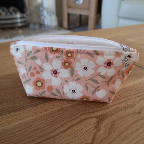 Coral Flower print notions pouch