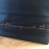 Cauldron applique / free motion quilted bag Medium (Shawl or small sweater size)