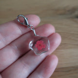 Red dried Flower in resin progress keeper