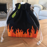 Cauldron applique / free motion quilted bag Medium (Shawl or small sweater size)