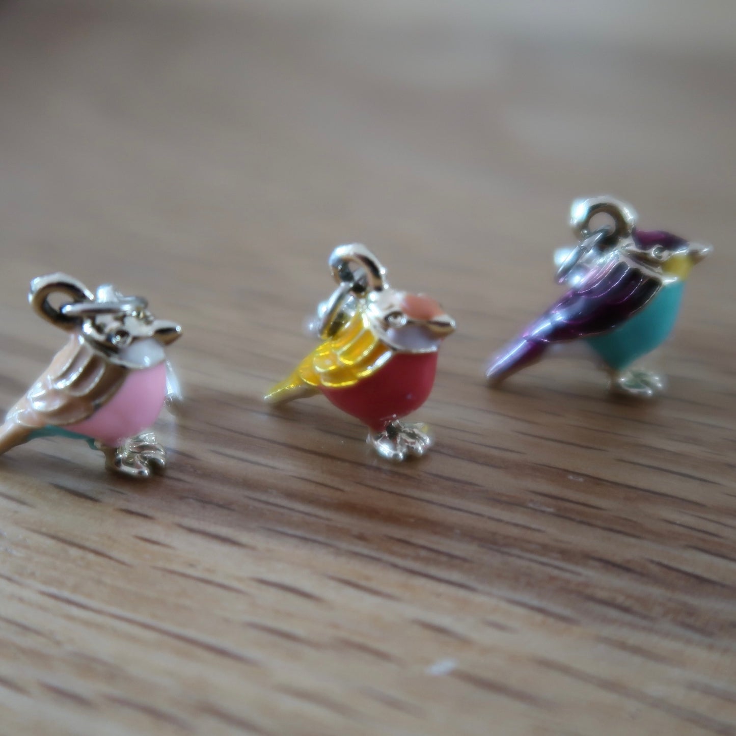 Enamel Bird stitch markers or progress keepers (set of 3)