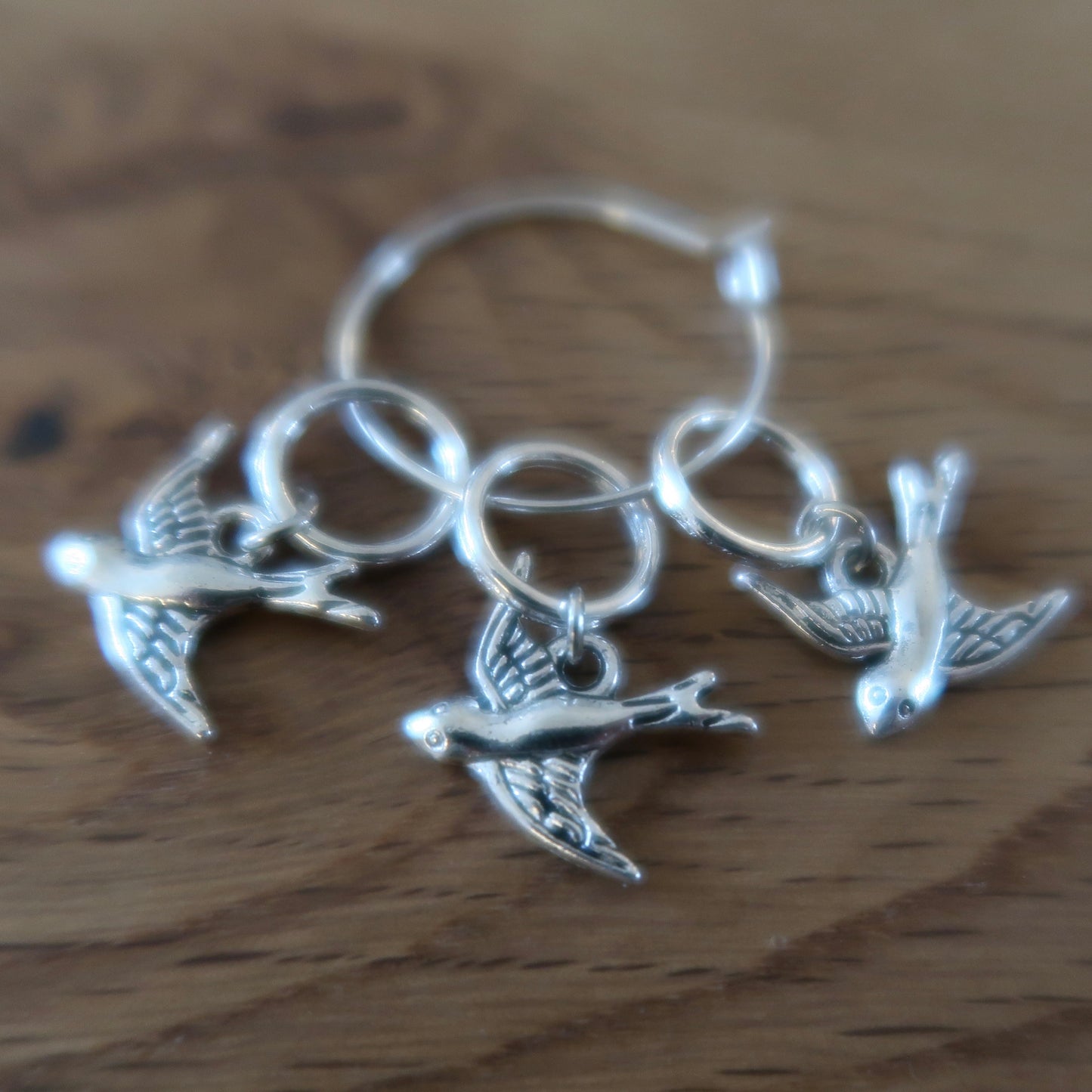Swallow stitch markers or progress keepers (set of 3)