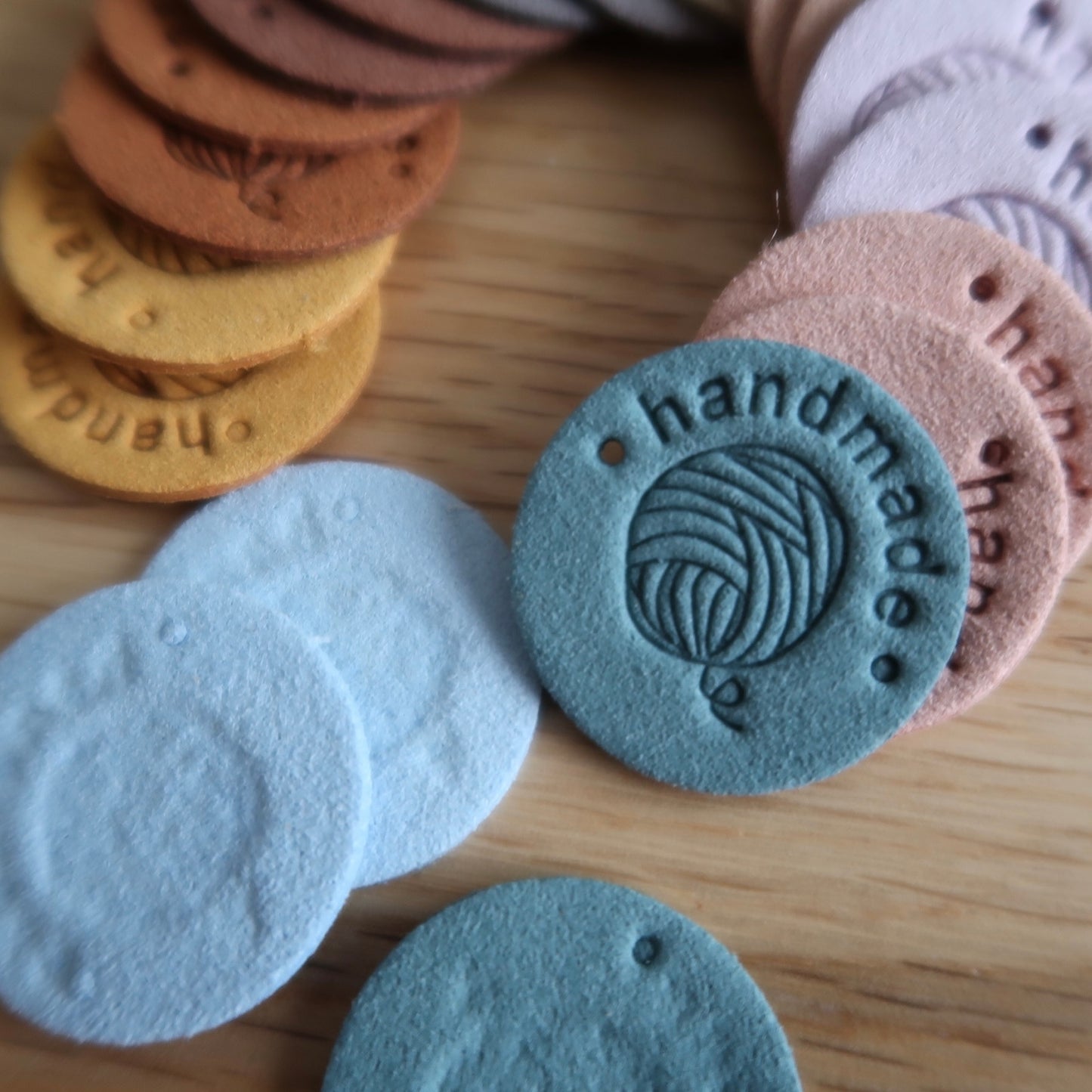 'Handmade' Faux Leather Tags (set of 20) Small