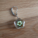 Green dried Flower in resin progress keeper