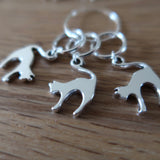 Cat stitch markers or progress keepers (set of 3)