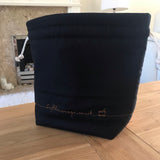 Cauldron applique / free motion quilted bag Medium (Shawl or small sweater size)