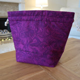 Moonstruck Cat applique / free motion quilted bag Medium (Shawl or small sweater size)