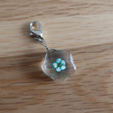 Turquoise Blue dried Flower in resin progress keeper