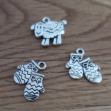 Wool themed stitch markers or progress keepers (set of 3), mittens / sheep
