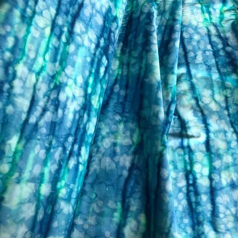 Turquoise / Blue Tie dye Batik Print Fabric