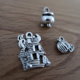 Halloween themed stitch marker or progress keepers (set of 3) Haunted house / Cauldron / Pumpkin