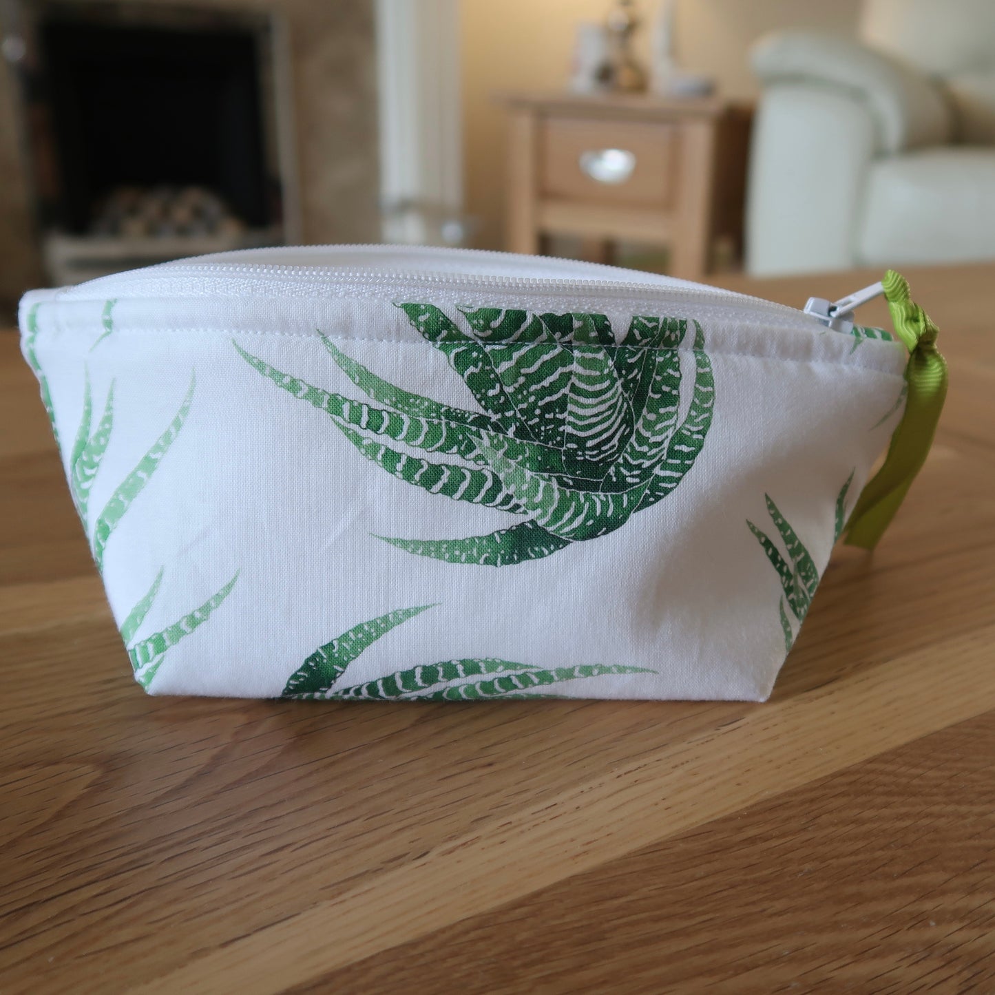Succulent print notions pouch