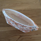 Coral Flower print notions pouch
