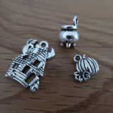 Halloween themed stitch marker or progress keepers (set of 3) Haunted house / Cauldron / Pumpkin