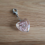 Pink Heart dried Flower in resin progress keeper