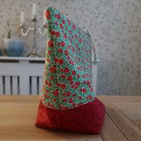 Handmade project bag made with Liberty fabrics - Yew Berries