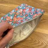 Large notions pouch handmade with Liberty fabric - Blue and Coral floral