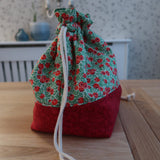 Handmade project bag made with Liberty fabrics - Yew Berries