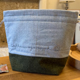 Spring Hare applique / free motion quilted bag Medium (Shawl or small sweater size)