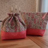 Handmade project bag made with Liberty fabrics - Mull Foxgloves