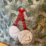 Jingle bell applique / free motion quilted bag Medium (Shawl or small sweater size)