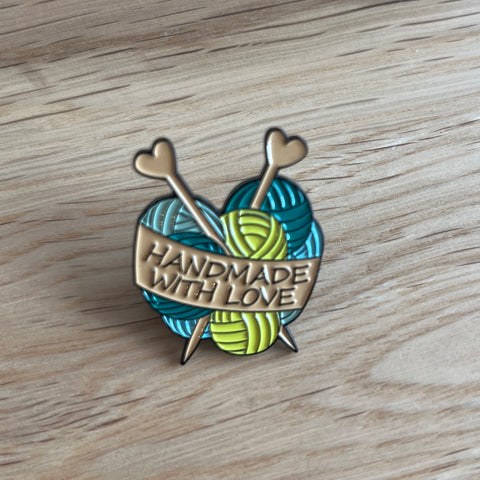 Handmade with Love enamel pin badge