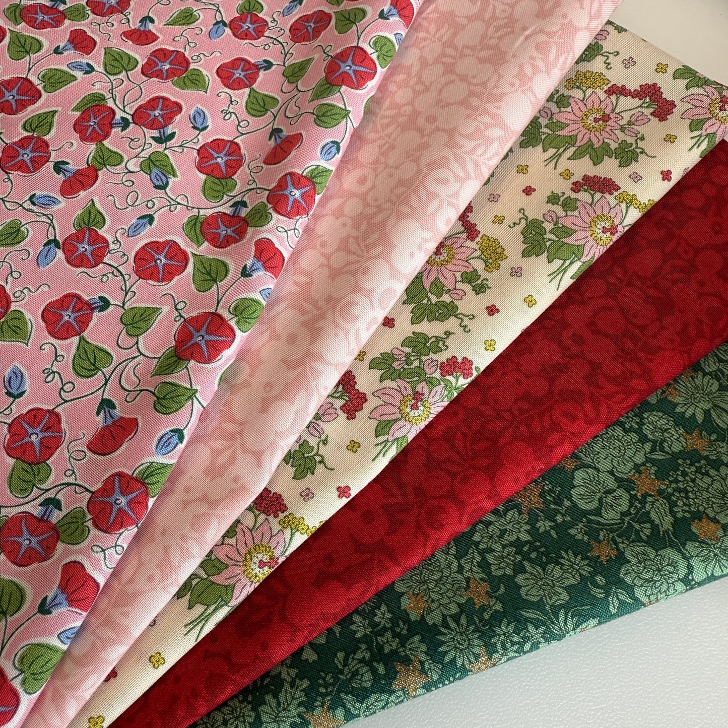 Liberty Pink Postcard from Paradise Quilters cotton Fat quarter pack