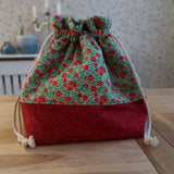 Handmade project bag made with Liberty fabrics - Yew Berries