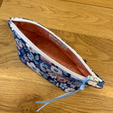 Notions pouch handmade with Liberty fabric - Blue floral