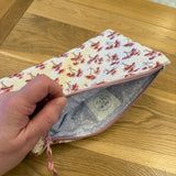Large notions pouch handmade with Liberty fabric - Tree print